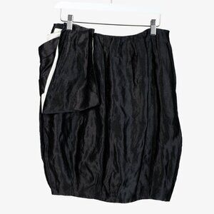 Prada 2009 Black Large Satin Bow Skirt